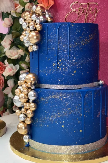 Sixty in navy & gold