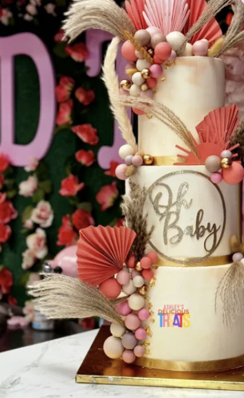 Oh Baby three-tier buttercream celebration cake